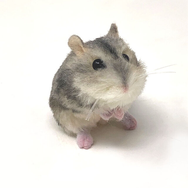 ハンドメイド ぬいぐるみ ハムスター 受注制作＞ジャンガリアンハムスターのぬいぐるみ ノーマル | iichi