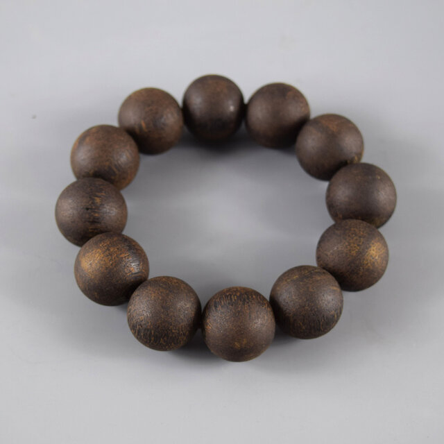 沈香 特選 20mm ウッド 腕輪 ブレスレット 数珠 京都 京念珠 中古 JK8