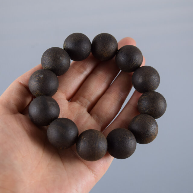 沈香 特選 20mm ウッド 腕輪 ブレスレット 数珠 京都 京念珠 中古 JK8