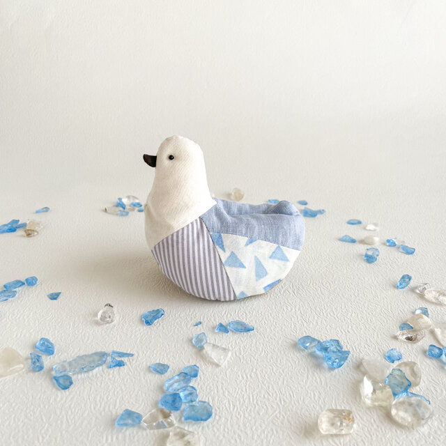 小鳥の鍋つかみ＊リネンブルー