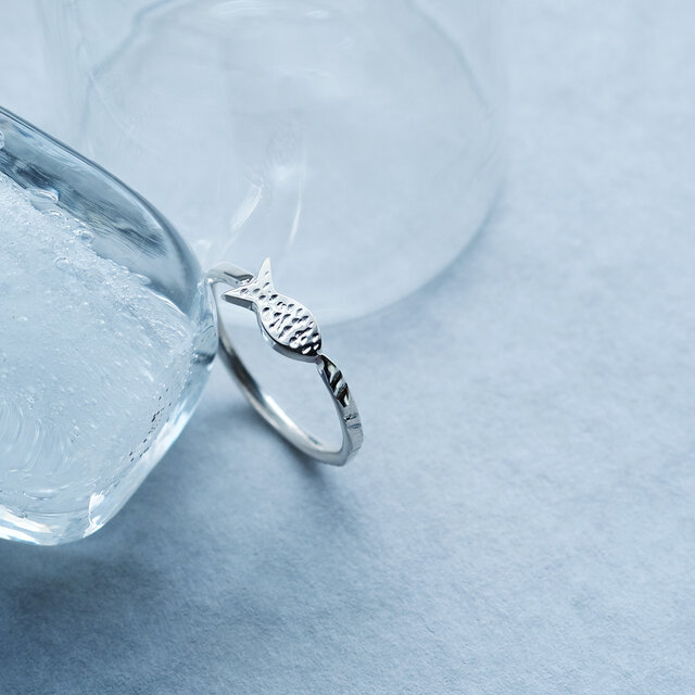 魚 彫刻 リング シルバー925