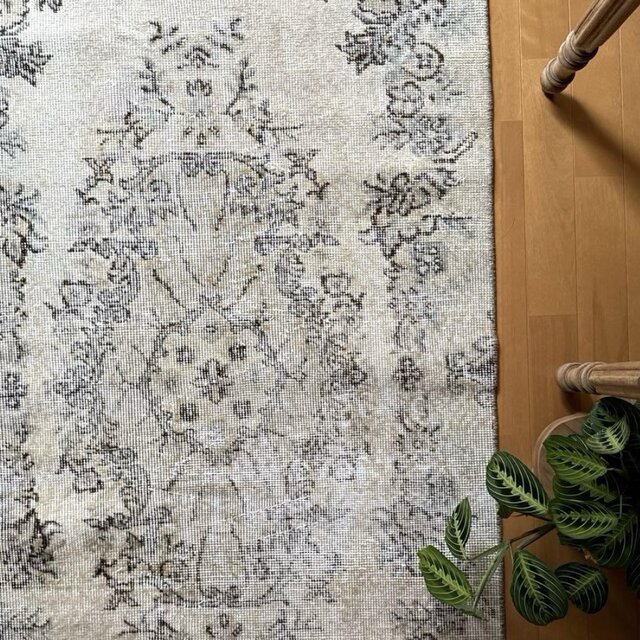 88×211 ナチュラルカラー ブラウン メダリオン トルコヴィンテージラグ