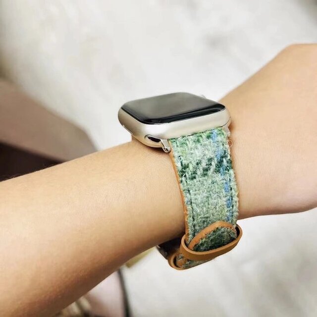 アップルウォッチバンド Apple Watch バンド オリジナルデザイン 英国製です 手縫い 本革 天然草木染め