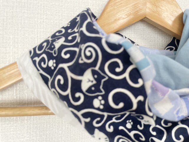 ブルーにゃんこ国内手作りネックウォーマーエアコンの風除けや日焼け  