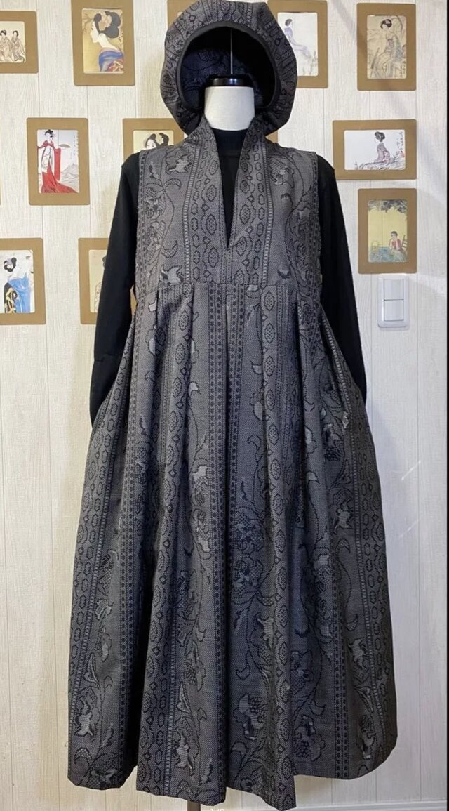 一元7マルキ大島紬からワンピース