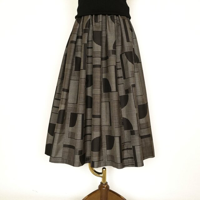 大島紬リメイク＊タックスカート