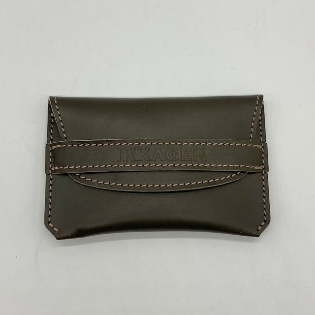 レザーフラップインカードケース（ハンドメイド／コンパクト／差し込み