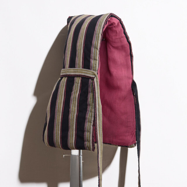 戦時下の自家製防空頭巾｜木綿縞模様｜資料・ハンドメイド・リメイク素材｜ジャパンヴィンテージ