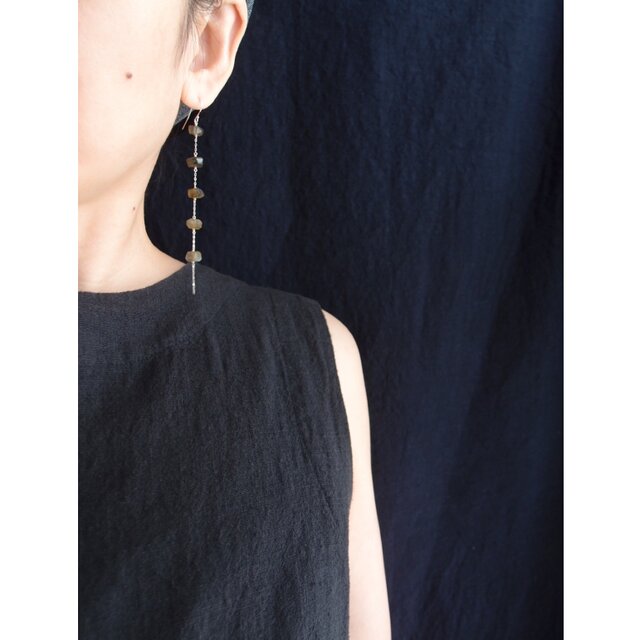【SV】Labradorite Long Earrings／ラブラドライト ロングピアス