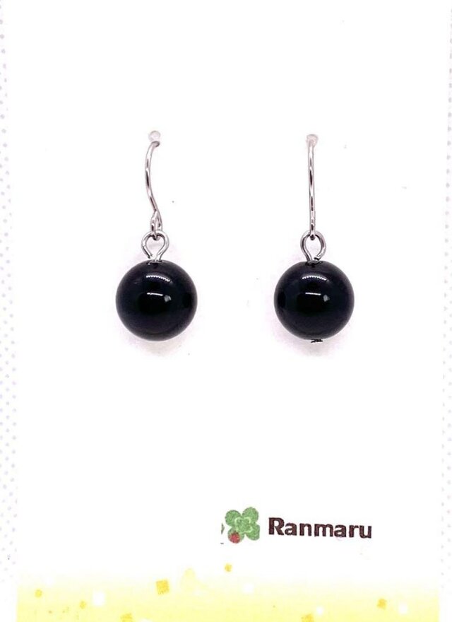 モリオン/パワーストーン/天然石/ピアス/イヤリング/ブラック/シック/アレルギー対応⭐️