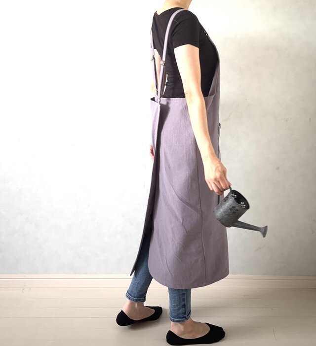 新色追加！アジャスターで着心地満点！ラップ型エプロン ・スモーキーパープル