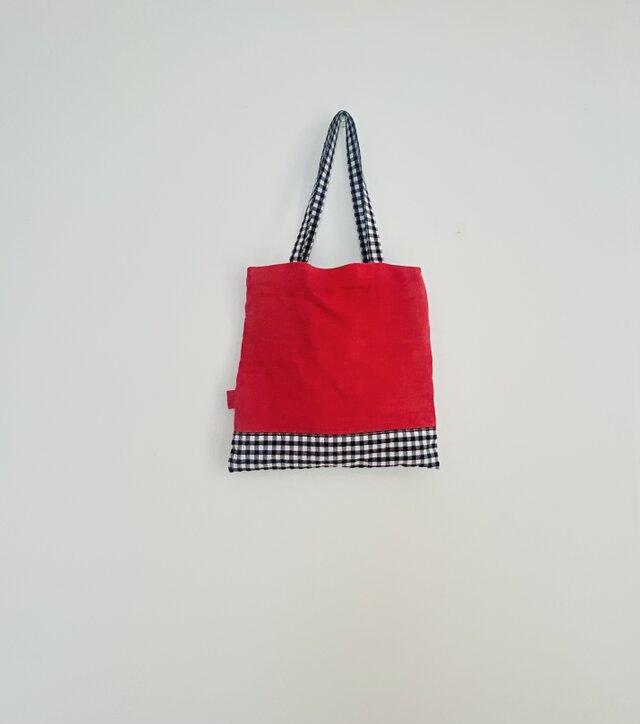 ミニbag   赤＋ギンガムチェック