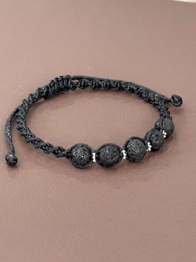 世界遺産 富士山溶岩ブレスレット 編み込み ハンドメイド | iichi 日々