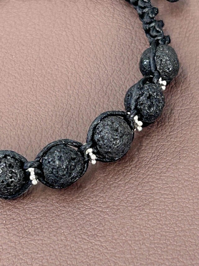 世界遺産 富士山溶岩ブレスレット 編み込み ハンドメイド | iichi 日々