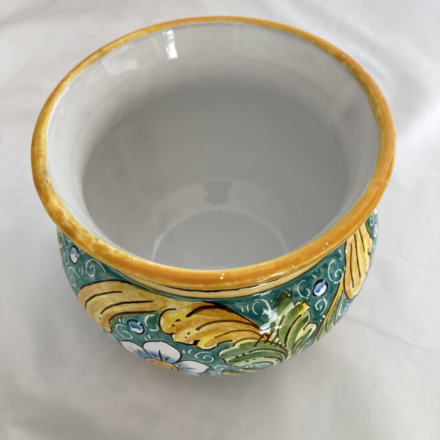 鉢カバー 14cm Baroccoマヨリカ焼き イタリア陶器 フラワーベース 花器