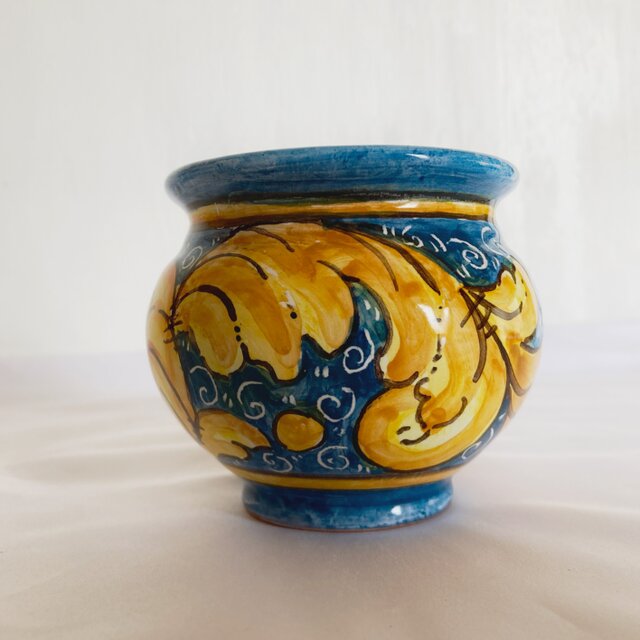 鉢カバー 8cm Barocco マヨリカ焼き イタリア陶器 フラワーベース 花器