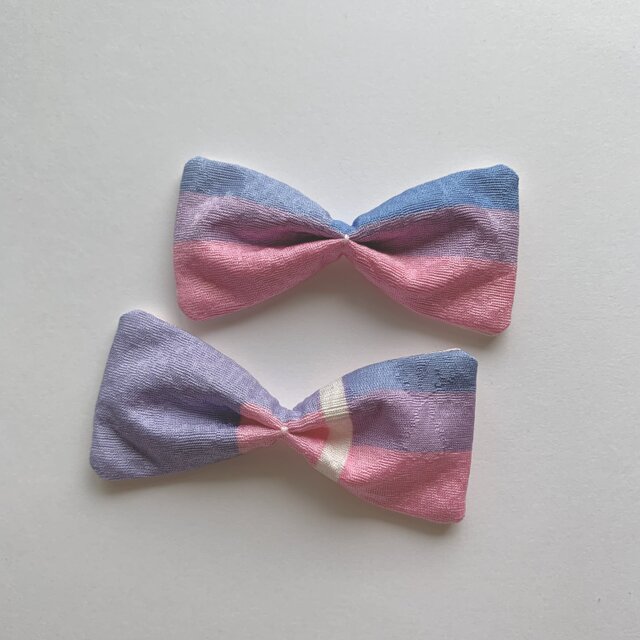 リボンモチーフ2個（ピンク紫）