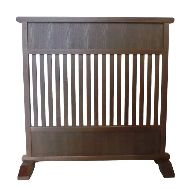 杢目が美しい ブラウン 間仕切り 和風衝立 ② W90xD30xH90 杢目が