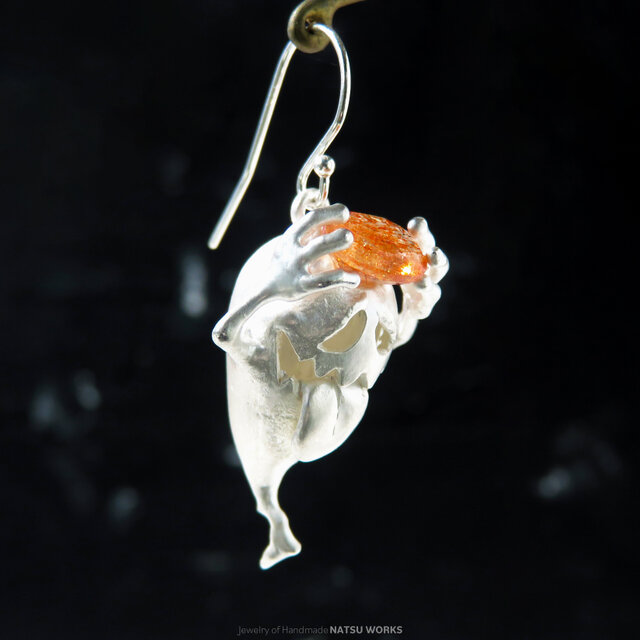 おばけのピアス / Gem and Ghost Earring 2025ハロウィン Sunstone
