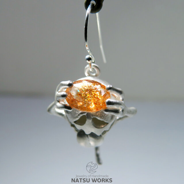 おばけのピアス / Gem and Ghost Earring 2025ハロウィン Sunstone
