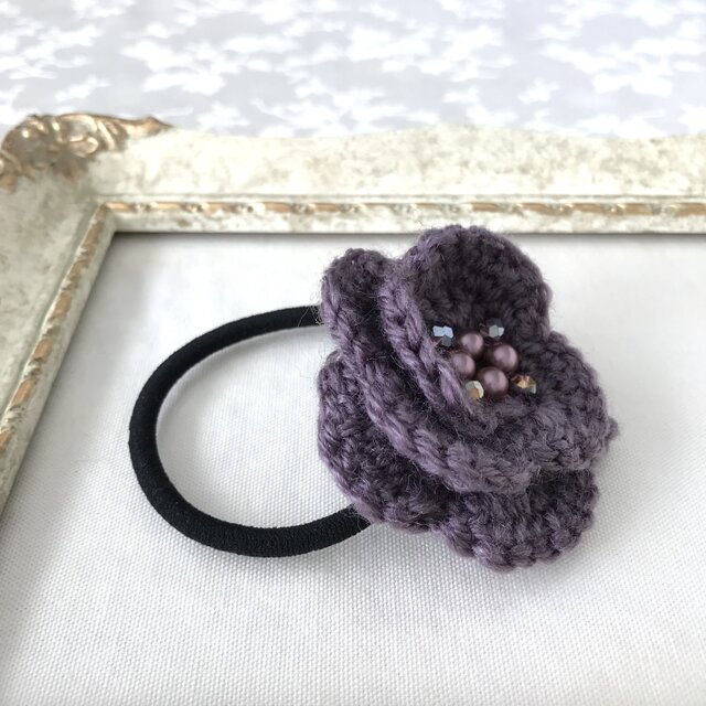 メグえもん様 紫 ハーフ シュシュ☆ビーズ ヘアゴム☆ハンドメイド 2561365d6979802e0f0495217b0da1