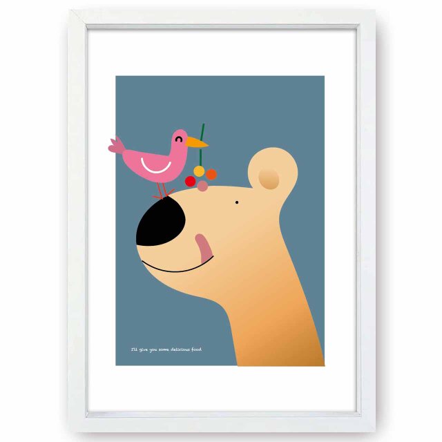 たべる〜？　鳥　送料無料 　イラスト　A4〜A0　ポスター　アートポスター　アート/sei検索新着順　2827