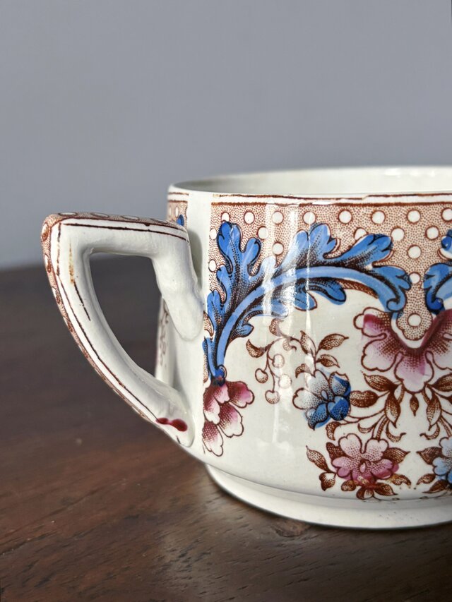 BFK ショコラカップ＆ソーサー Olga 手彩色検フランスアンティークベルギー Boch Frères Keramis OLGA 手彩色 ショコラ カップ & ソーサー