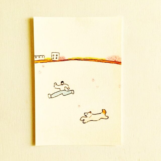 ポストカード「㉓春風とキミとぼく」3枚～　絵葉書｜紙雑貨｜イラスト