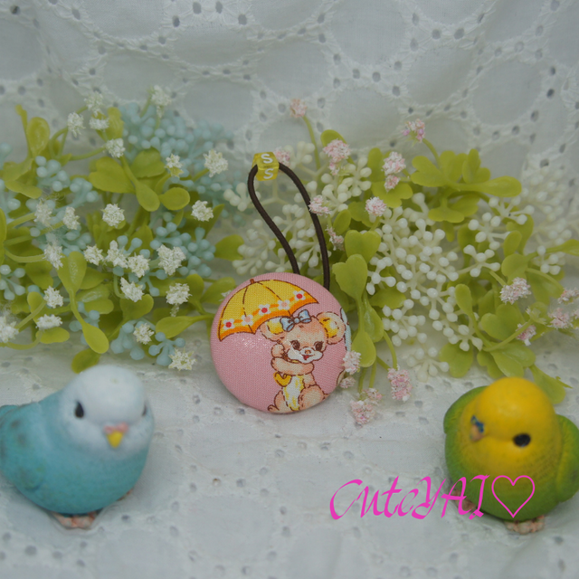 くるみボタン ヘアゴム かわいい コスモ キャンディレイン 01