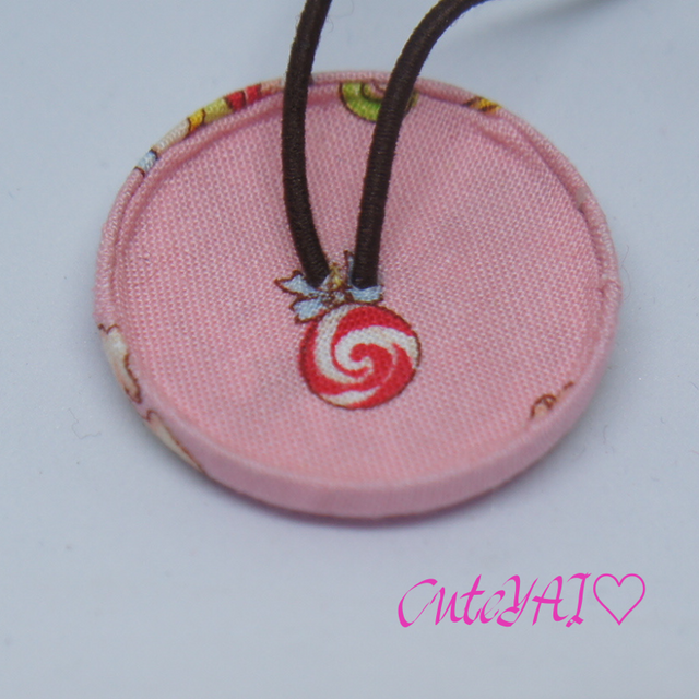 くるみボタン ヘアゴム かわいい コスモ キャンディレイン 01 | iichi