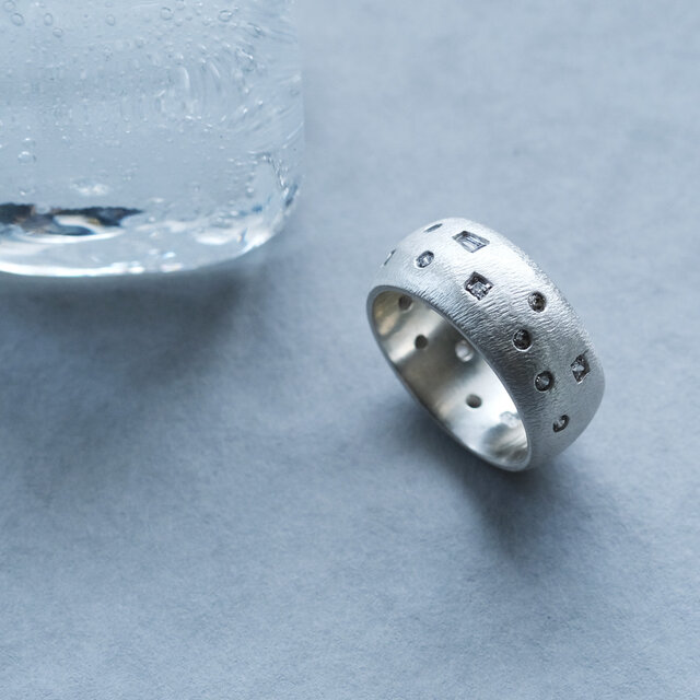 艶消し ドット リング シルバー925