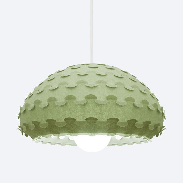 オリーブグリーン強化和紙ペンダントランプシェード  - Kasa Olive Green