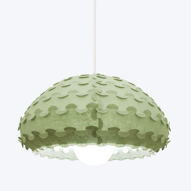 オリーブグリーン強化和紙ペンダントランプシェード - Kasa Olive