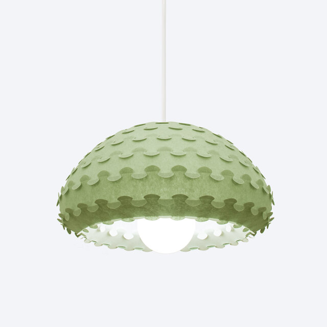 オリーブグリーン強化和紙ペンダントランプシェード - Kasa Olive
