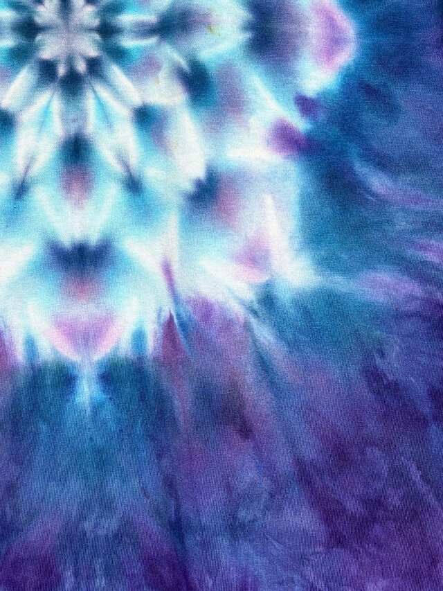 タイダイ 長袖 Tシャツ XLサイズ 曼荼羅 パープルブルー HIPPIES DYE