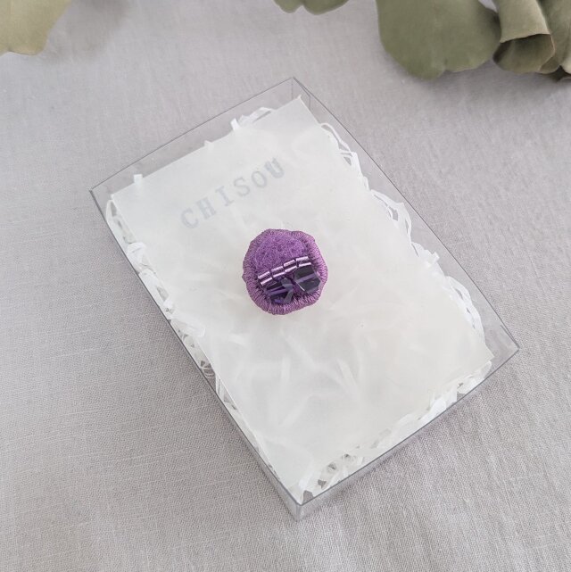 【アメジスト】地層のブローチ（ミニ）