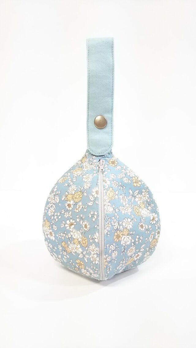 ふうせんポーチM　花柄　水色