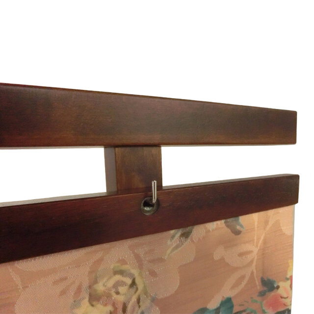 衝立 花柄 タペストリー ついたて ブラウンフレーム | iichi 日々の