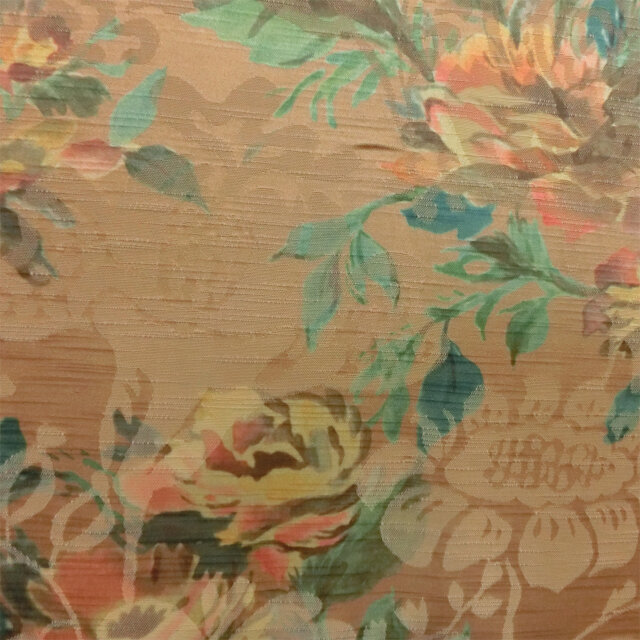 衝立 花柄 タペストリー ついたて ブラウンフレーム | iichi 日々の