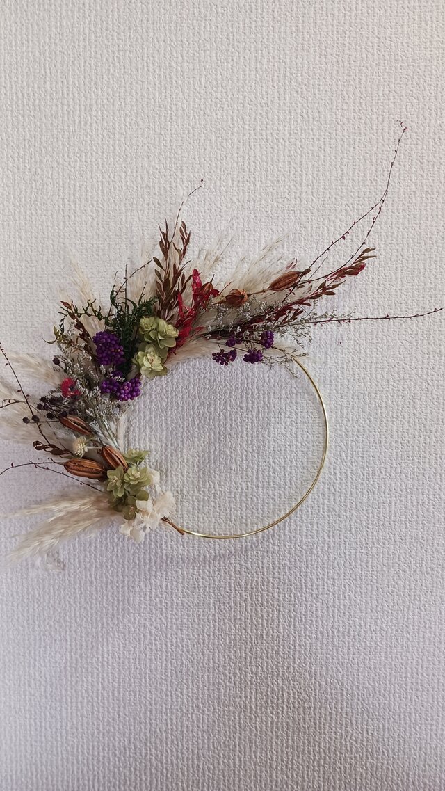 (送料無料)ドライフラワーリース　秋色の、