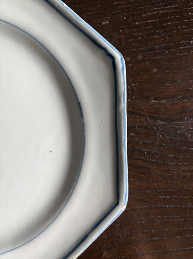 フランス ヴィンテージ ムスティエ オクトゴナル プレート 18世紀