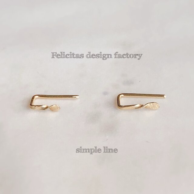 長さが選べる : コの字スティックピアス 平打ちツイスト