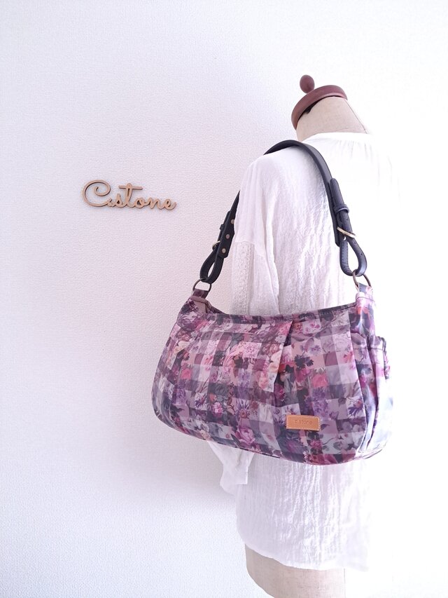 受注製作♪ リバティ アーカイブギンガム パープル ラミネート