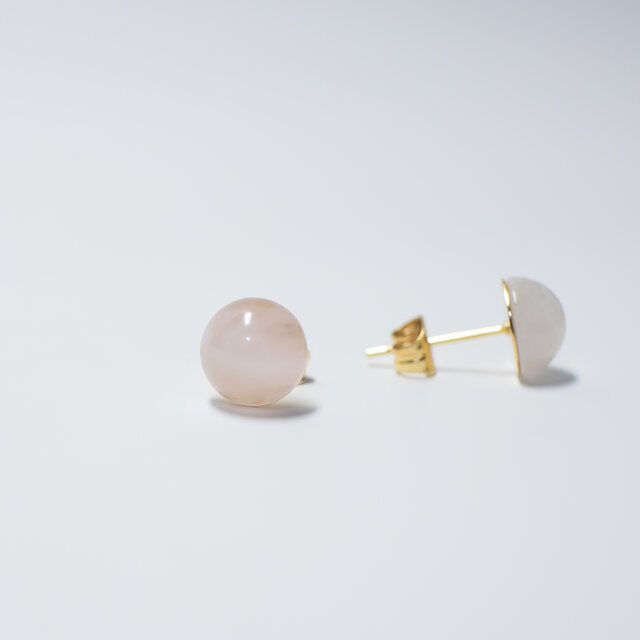 天然石ローズクウォーツ - ピアス ローズクォーツ 淡いピンク 天然石 ボディピアス 軟骨ピアス 10