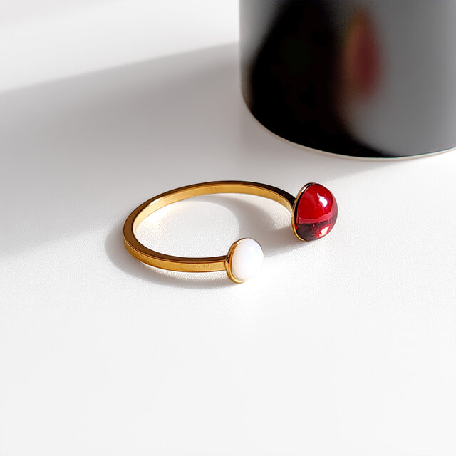 effort ガーネットのシンプルフォークリング(最小約10号～フリーサイズ)