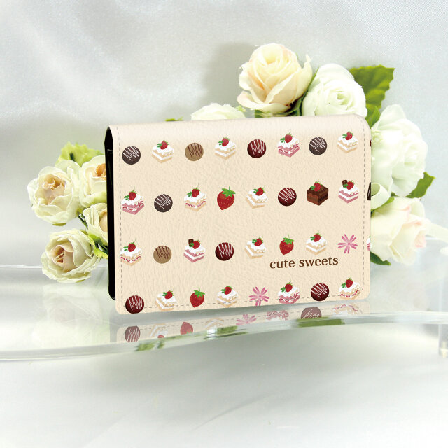 名刺ケース・名刺入れ【cute sweets（シャンパンカラー）】（名入れ可）
