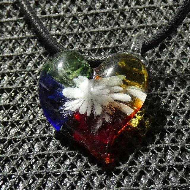 ハート NO.432（ガラス、とんぼ玉、一点物、伝統工芸、ハート