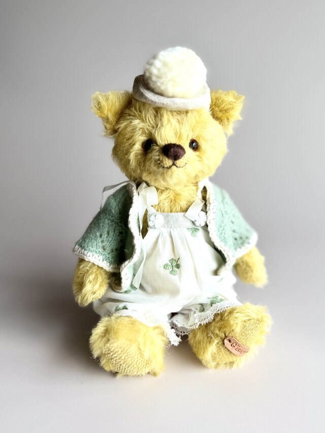 ペールピンク尻尾のテディベア セレブレーションベア 刺繍対応 ウェイト対応無し ぬいぐるみ