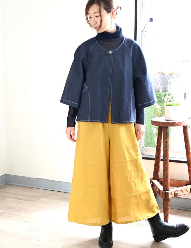 new arrival】ストレッチデニムショートジャケット | iichi 日々