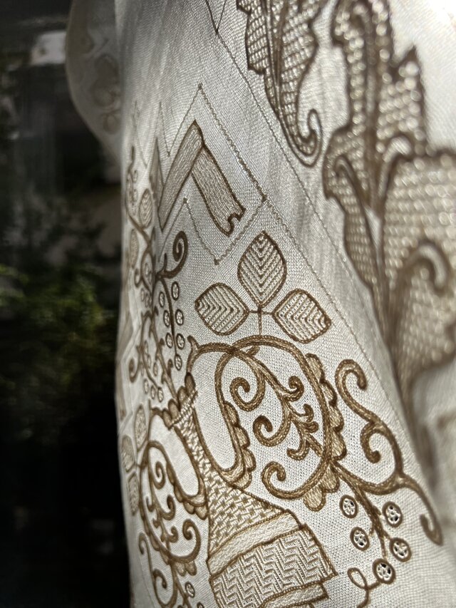 麻刺繍テーブルセンター、オリエンタル | iichi 日々の暮らしを